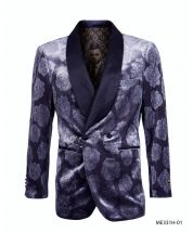 Empire Men's Luxurious Sport Coat - Dark Floral Pattern