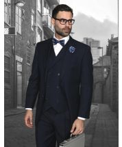 Statement Men's 3 Piece Wool Outlet Suit - Elegant Solid
