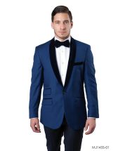 Tazio Men's Classic Fashion Sport Coat - Velvet Shawl Lapel
