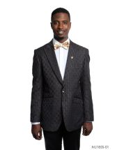 Tazio Men's Classic Fashion Sport Coat - Zigzag Pattern