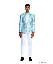 Tazio Men's Classic Fashion Sport Coat - with Layered Floral Pattern
