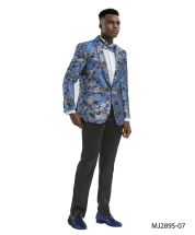 CCO Men's Classic Fashion Sport Coat - with Layered Floral Pattern