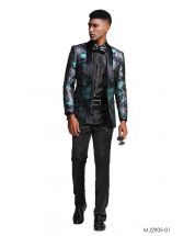 Tazio Men's Outlet Classic Fashion Sport Coat - Vibrant Floral Design