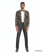 Tazio Men's Slim Fit Fashion Sport Coat - Vibrant Flowers
