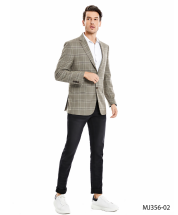 Tazio Men's Skinny Fit Fashion Sport Coat - Plaid