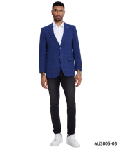 Tazio Men's Slim Fit Fashion Sport Coat - Windowpane