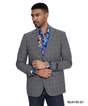 Tazio Men's Classic Sport Coat - Glen Check