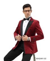 Tazio Men's Double Breasted Fashion Sport Coat - Fashion Velvet