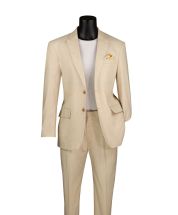 Vinci Men's 2 Piece Modern Fit Linen Suit - Light Colors