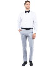 Zegarie Men's Modern Fit Tuxedo Pants - Side Satin Accent 