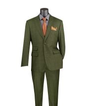 Vinci Men's 2 Piece Modern Fit Suit - Light Windowpane