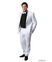 Bryan Michaels Men's Slim Fit 2pc Tuxedo - Satin Notch Lapel