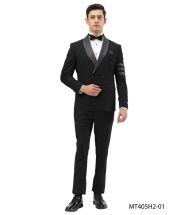 Bryan Michaels Men's 2 Piece Double Breasted Tuxedo - Unique Arm Band