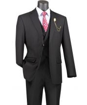 CCO Men's Outlet 3 Piece Modern Fit Suit - Bold Solid Colors