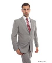 Zegarie Men's 2 Piece Modern Fit 100% Wool Suit - Solid Colors