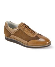 Giovanni Men's Leather Sneaker Style - Fabric Accent