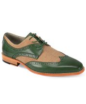 CCO Men's Outlet Leather Dress Shoe - Fabric Accent 