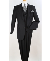 Apollo King Men's Outlet 100% Wool 3pc Fashion Suit - Stylish Peak Lapel