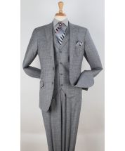 Apollo King Men's Outlet 3pc 100% Wool Suit - Fashion Peak Lapel