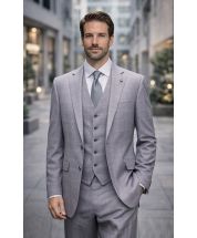 Ash Suit Modern Fit Suit for Guys Plaid Suits