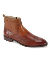 Giovanni Men's Leather Dress Boot - Textured Panels 