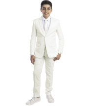 CCO Outlet Boy's 5 Piece Suit with Shirt & Tie - U Shaped Vest