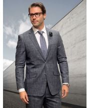Statement Men's 100% Wool 2 Piece Suit - Electric Plaid