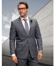 Statement Men's Outlet 100% Wool 2 Piece Suit - Electric Plaid