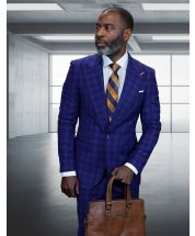Cobalt Suit Mens 2 Piece Suits Wide Peak Lapel Suit Mens Suits