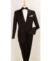 Royal Diamond Outlet Men's 2pc Wool Feel Tuxedo - Pleated Pants