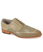 Giovanni Men's Leather Dress Shoe - Perforated Dots