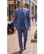 Steel Blue Suit Sleek Suits Modern Fit Suit for Men