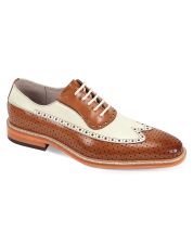 Giovanni Men's Leather Dress Shoe - Wingtip with Perforations