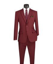 CCO Men's 2 Piece Poplin Outlet Suit - Slim Fit