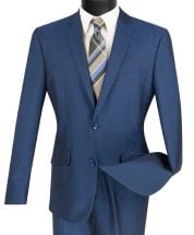 Vinci Men's 2 Piece Slim Fit Outlet Suit - Textured Weave