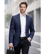 Sapphire Plaid Blazer Men's Sport Coats