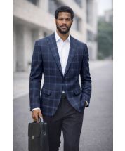 Blue Blazer Single Breasted Jacket Men's Coats