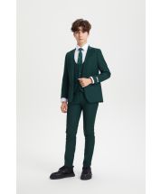 CCO Boy's Outlet 5 Piece Suit in Solid Colors - Varied Ties