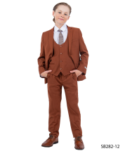 Stacy Adams Boy's Outlet 5 Piece Suit in Solid Colors - Varied Ties