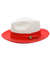 Bruno Capelo Men's Pinch Front Fedora Style Straw Hat - Snap Brim