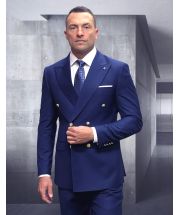 Statement Men's 100% Wool 2 Piece Suit - Wide Peak Lapel