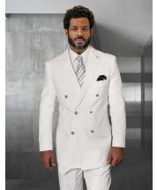 Statement Men's Outlet 100% Wool 2 Piece Suit - Wide Peak Lapel