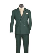 Hunter Green Suit Mens Double Breasted Suit Slim Fit Suit for Men