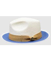Bruno Capelo Men's Fedora Style Straw Hat - Contrast Under Brim