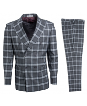 Stacy Adams Men's 3 Piece Executive Slim Suit - Vibrant Plaid