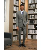 Stacy Adams Men's 3 Piece Hybrid Suit - Light Pattern