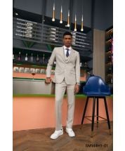 Stacy Adams Men's 3 Piece Hybrid Suit - Textured Solid