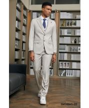 Stacy Adams Men's 3 Piece Hybrid Suit - Solid Color