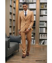 Stacy Adams Men's 3 Piece Hybrid Suit - Windowpane Pattern