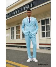 Stacy Adams Men's 3 Piece Hybrid Suit - Solid Texture